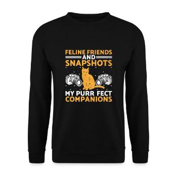 Cat Photographers Cat Lovers Photograpy Cats Photo - Unisex Sweatshirt - black - Front - Alina (178cm) & Michal (187cm)