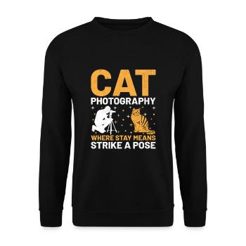 Chat Photographes Chat Amoureux Des Chats Photo - Sweat-shirt Unisexe - noir - Devant - Alina (178cm) & Michal (187cm)