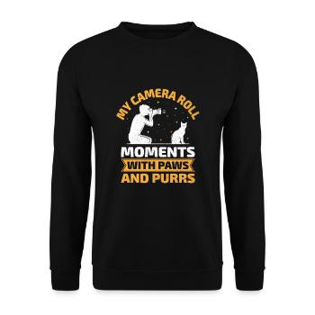 Chat Photographes Chat Amoureux Des Chats Photo - Sweat-shirt Unisexe - noir - Devant - Alina (178cm) & Michal (187cm)