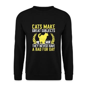Chat Photographes Chat Amoureux Des Chats Photo - Sweat-shirt Unisexe - noir - Devant - Alina (178cm) & Michal (187cm)