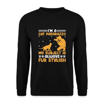 Cat Photographers Cat Lovers Photograpy Cats Photo - Unisex Sweatshirt - black - Front - Alina (178cm) & Michal (187cm)