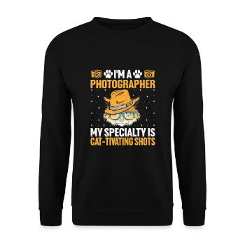 Cat Photographers Cat Lovers Photograpy Cats Photo - Unisex Sweatshirt - black - Front - Alina (178cm) & Michal (187cm)