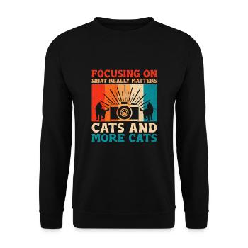 Chat Photographes Chat Amoureux Des Chats Photo - Sweat-shirt Unisexe - noir - Devant - Alina (178cm) & Michal (187cm)