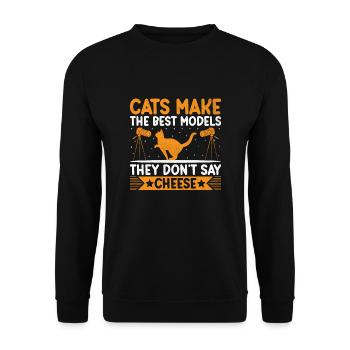 Cat Photographers Cat Lovers Photograpy Cats Photo - Unisex Sweatshirt - black - Front - Alina (178cm) & Michal (187cm)
