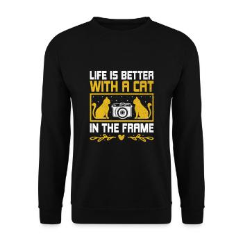 Chat Photographes Chat Amoureux Des Chats Photo - Sweat-shirt Unisexe - noir - Devant - Alina (178cm) & Michal (187cm)