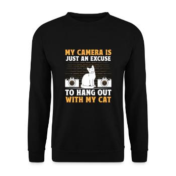 Chat Photographes Chat Amoureux Des Chats Photo - Sweat-shirt Unisexe - noir - Devant - Alina (178cm) & Michal (187cm)