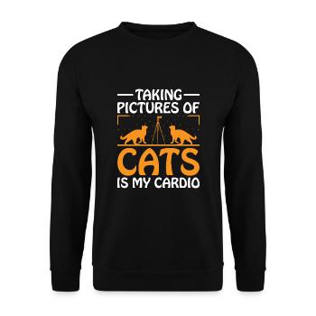 Chat Photographes Chat Amoureux Des Chats Photo - Sweat-shirt Unisexe - noir - Devant - Alina (178cm) & Michal (187cm)