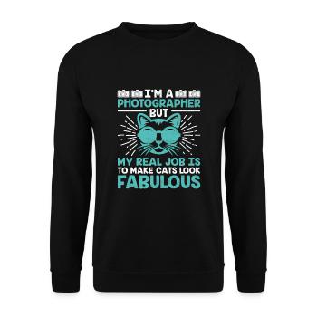 Cat Photographers Cat Lovers Photograpy Cats Photo - Unisex Sweatshirt - black - Front - Alina (178cm) & Michal (187cm)