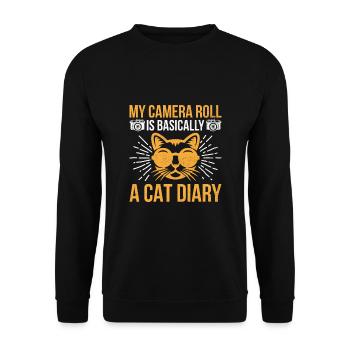 Cat Photographers Cat Lovers Photograpy Cats Photo - Unisex Sweatshirt - black - Front - Alina (178cm) & Michal (187cm)