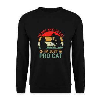 Cat Photographers Cat Lovers Photograpy Cats Photo - Unisex Sweatshirt - black - Front - Alina (178cm) & Michal (187cm)