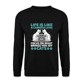 Cat Photographers Cat Lovers Photograpy Cats Photo - Unisex Sweatshirt - black - Front - Alina (178cm) & Michal (187cm)