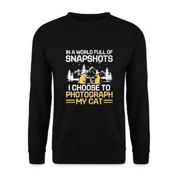 Cat Photographers Cat Lovers Photograpy Cats Photo - Unisex Sweatshirt - black - Front - Alina (178cm) & Michal (187cm)
