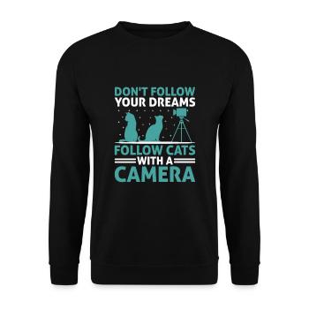 Cat Photographers Cat Lovers Photograpy Cats Photo - Unisex Sweatshirt - black - Front - Alina (178cm) & Michal (187cm)