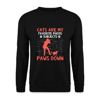 Cat Photographers Cat Lovers Photograpy Cats Photo - Unisex Sweatshirt - black - Front - Alina (178cm) & Michal (187cm)