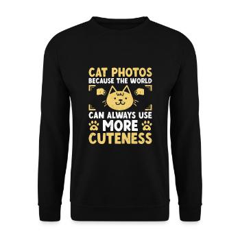 Chat Photographes Chat Amoureux Des Chats Photo - Sweat-shirt Unisexe - noir - Devant - Alina (178cm) & Michal (187cm)