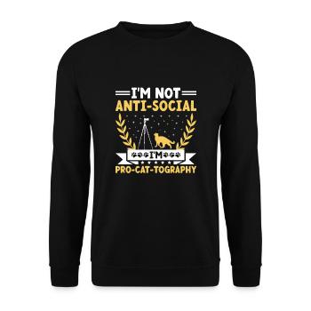 Chat Photographes Chat Amoureux Des Chats Photo - Sweat-shirt Unisexe - noir - Devant - Alina (178cm) & Michal (187cm)