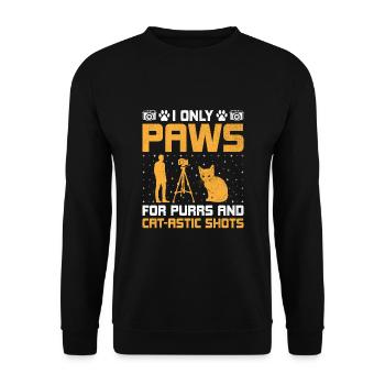 Cat Photographers Cat Lovers Photograpy Cats Photo - Unisex Sweatshirt - black - Front - Alina (178cm) & Michal (187cm)