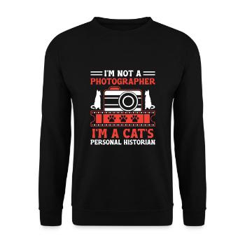Cat Photographers Cat Lovers Photograpy Cats Photo - Unisex Sweatshirt - black - Front - Alina (178cm) & Michal (187cm)