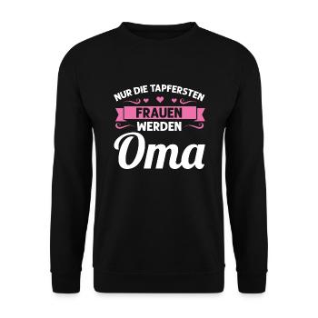 Oma Mutter Tag Omi Geschenk - Unisex Pullover - Schwarz - Vorne - Alina (178cm) & Michal (187cm)