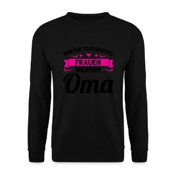 Oma Mutter Tag Omi Geschenk - Unisex Pullover - Schwarz - Vorne - Alina (178cm) & Michal (187cm)