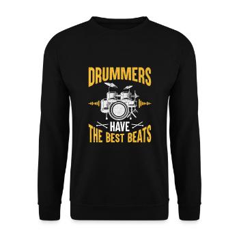 Schlagzeuger haben die besten Beats Schlagzeuger Schlagzeug Schlagzeug - Unisex Pullover - Schwarz - Vorne - Alina (178cm) & Michal (187cm)