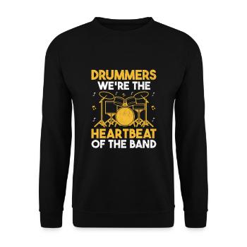 Drummers We're The Heartbeat Of The Band Drumming - Unisex Sweatshirt - black - Front - Alina (178cm) & Michal (187cm)