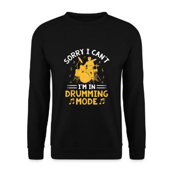 Désolé, je ne peux pas, je joue en mode tambour - Sweat-shirt Unisexe - noir - Devant - Alina (178cm) & Michal (187cm)