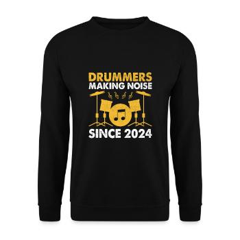 Batteurs faisant du bruit depuis 2024 Tambour Dru - Sweat-shirt Unisexe - noir - Devant - Alina (178cm) & Michal (187cm)