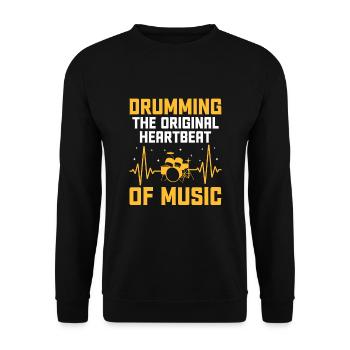 Tambourinage Le battement de cœur original de la musique Tambour Tambour - Sweat-shirt Unisexe - noir - Devant - Alina (178cm) & Michal (187cm)