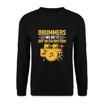 Trommler Wir verstehen uns gut mit Rhythmus Drumming Drum D - Unisex Pullover - Schwarz - Vorne - Alina (178cm) & Michal (187cm)