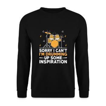Désolé, je ne peux pas, je suis en train de trouver de l’inspiration Dru - Sweat-shirt Unisexe - noir - Devant - Alina (178cm) & Michal (187cm)