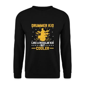 Drummer Kid comme un enfant normal mais plus cool Drum Dru - Sweat-shirt Unisexe - noir - Devant - Alina (178cm) & Michal (187cm)
