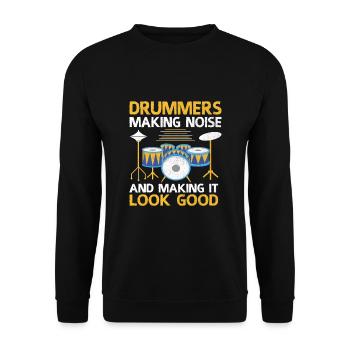 Batteurs faisant du bruit et donnant une bonne image Tambour - Sweat-shirt Unisexe - noir - Devant - Alina (178cm) & Michal (187cm)