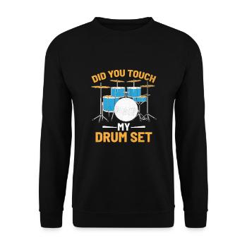 Hast du mein Schlagzeug berührt Schlagzeug Schlagzeug Schlagzeuger - Unisex Pullover - Schwarz - Vorne - Alina (178cm) & Michal (187cm)