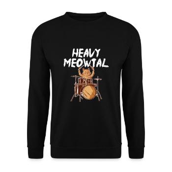 Heavy Meowtal tambour tambour batteur amoureux des chats - Sweat-shirt Unisexe - noir - Devant - Alina (178cm) & Michal (187cm)