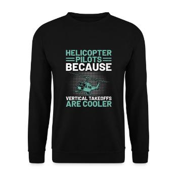 pilotes d’hélicoptère parce que les décollages verticaux sont - Sweat-shirt Unisexe - noir - Devant - Alina (178cm) & Michal (187cm)