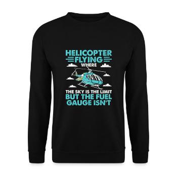 Vol en hélicoptère là où le ciel est la limite Pilote - Sweat-shirt Unisexe - noir - Devant - Alina (178cm) & Michal (187cm)