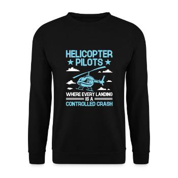 Pilotes d’hélicoptère où chaque atterrissage est un contrôle - Sweat-shirt Unisexe - noir - Devant - Alina (178cm) & Michal (187cm)