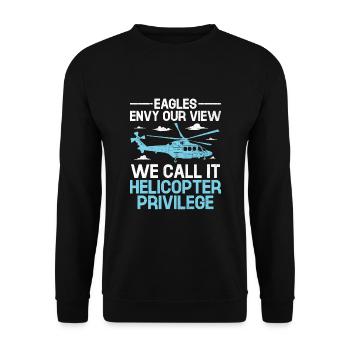 Eagles Envy Our View We Call It Helicopter Privile - Unisex Sweatshirt - black - Front - Alina (178cm) & Michal (187cm)