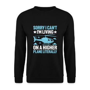 Désolé, je ne peux pas, je vis sur un plan supérieur, littéral - Sweat-shirt Unisexe - noir - Devant - Alina (178cm) & Michal (187cm)