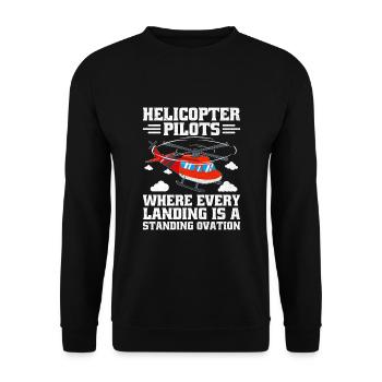 Des pilotes d’hélicoptère où chaque atterrissage est une substitution - Sweat-shirt Unisexe - noir - Devant - Alina (178cm) & Michal (187cm)