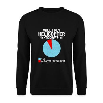 Vais-je piloter un hélicoptère aujourd’hui hélicoptères Aviator Pi - Sweat-shirt Unisexe - noir - Devant - Alina (178cm) & Michal (187cm)