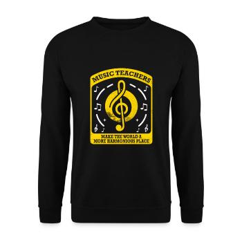 Musiklehrer machen die Welt harmonischer pl - Unisex Pullover - Schwarz - Vorne - Alina (178cm) & Michal (187cm)