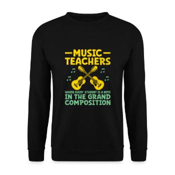 Music Teachers Where Every Student Is A Note Teach - Unisex Sweatshirt - black - Front - Alina (178cm) & Michal (187cm)