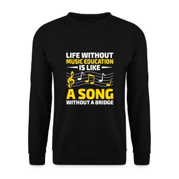Ein Leben ohne musikalische Bildung ist wie ein Lied ohne - Unisex Pullover - Schwarz - Vorne - Alina (178cm) & Michal (187cm)
