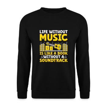 La vie sans musique est comme un livre sans sonorité - Sweat-shirt Unisexe - noir - Devant - Alina (178cm) & Michal (187cm)