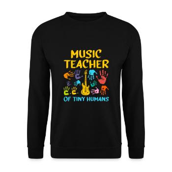 Professeur De Musique De Minuscules Humains Musicien Classe Teachi - Sweat-shirt Unisexe - noir - Devant - Alina (178cm) & Michal (187cm)