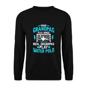 Some Grandpas Play Bingo Real Grandpas Play Water - Unisex Sweatshirt - black - Front - Alina (178cm) & Michal (187cm)