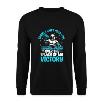 Tut mir leid, dass ich dich nicht über den Spritzer meines Victo hören kann - Unisex Pullover - Schwarz - Vorne - Alina (178cm) & Michal (187cm)