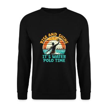 Rise And Shine It's Water Polo Time Aquatic Polo P - Unisex Sweatshirt - black - Front - Alina (178cm) & Michal (187cm)